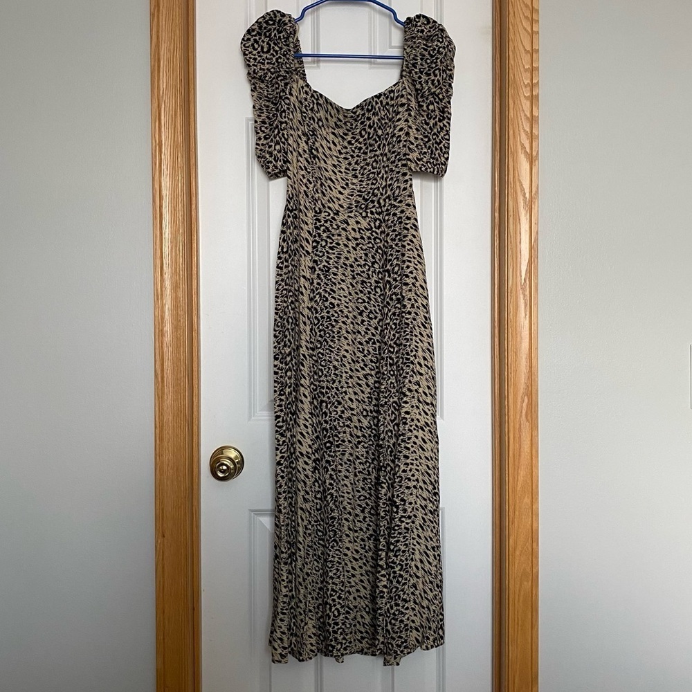 & Other Stories Puff Shoulder Crepe Midi Dress US Size 0